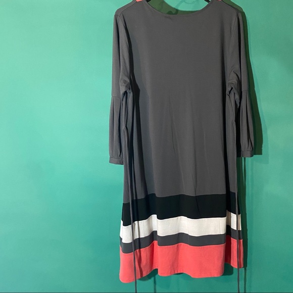 Elle Gray Coral Color Block Dress Size Large - Picture 4 of 8